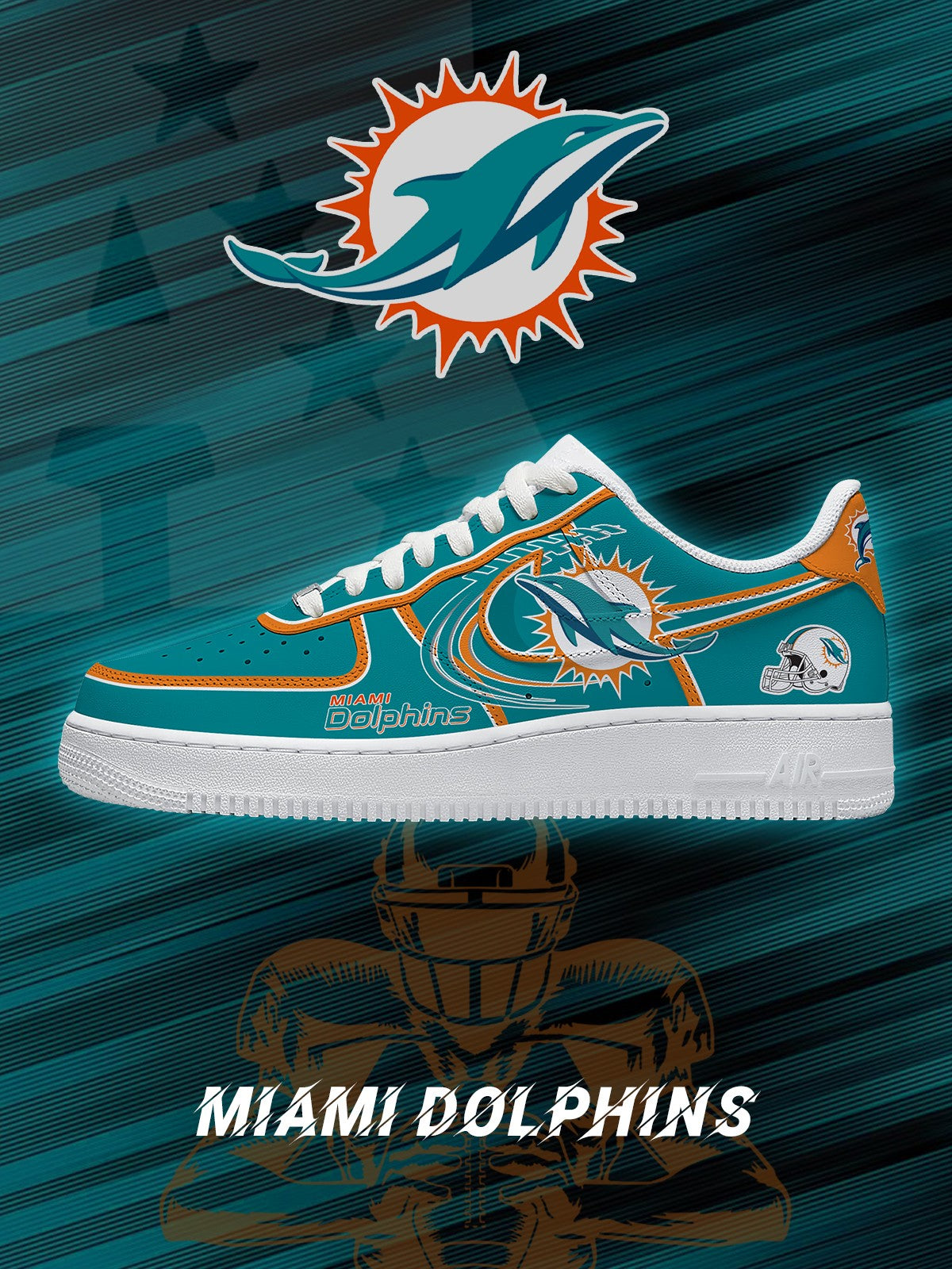 Miami Football V.2 Custom Air-Style Sneakers