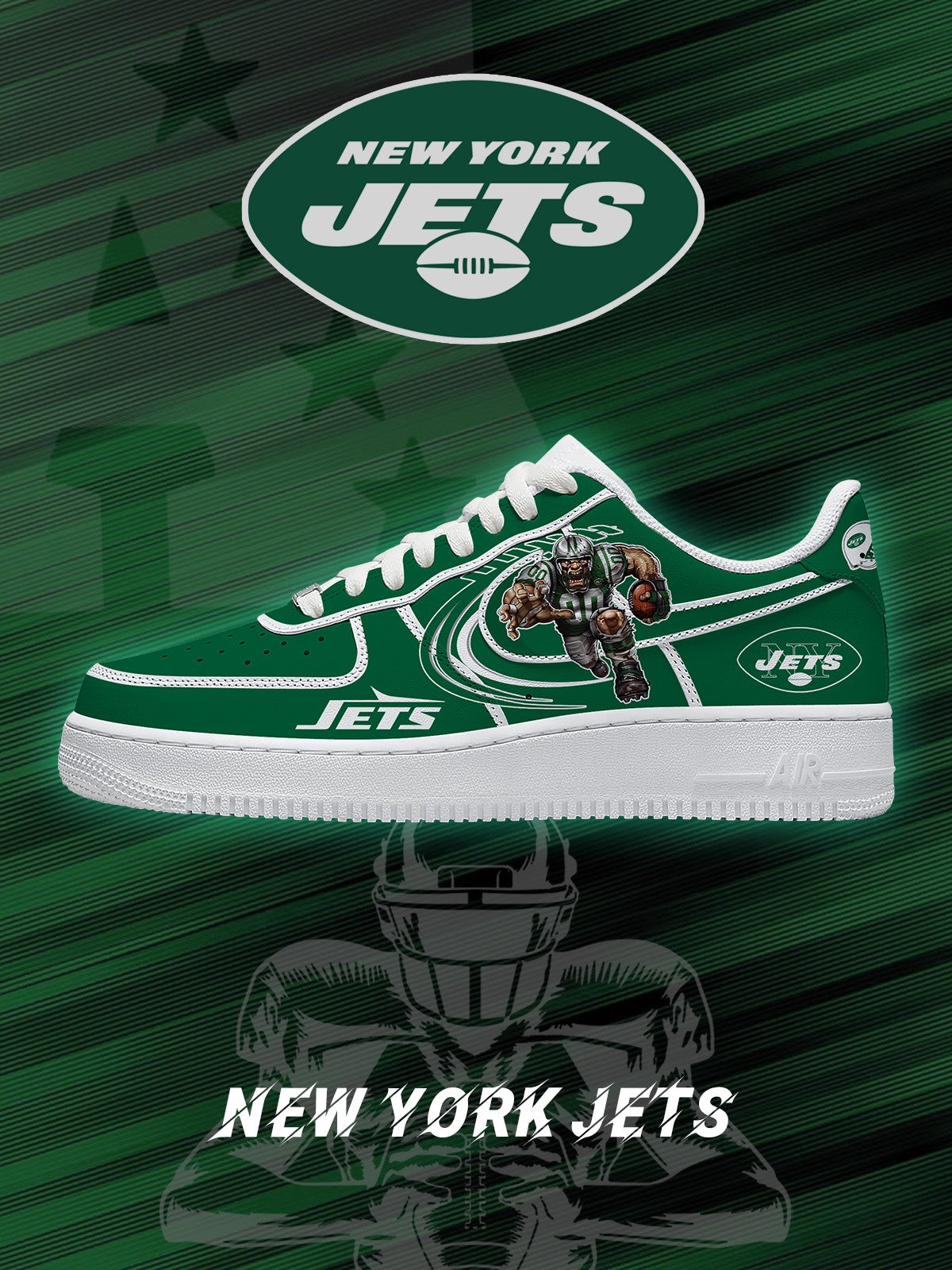 NYJ Football V.2 Custom Air-Style Sneakers