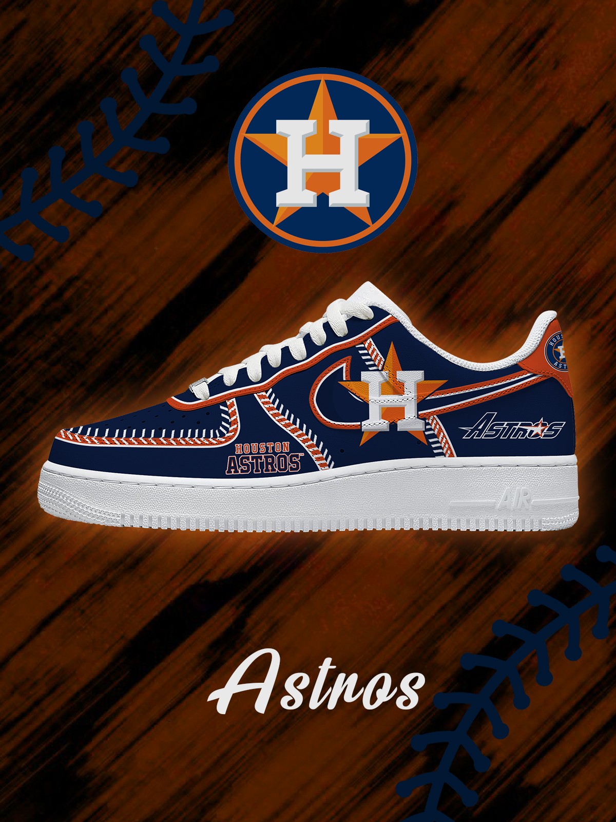Houston Baseball V.2 Custom Air-Style Sneakers