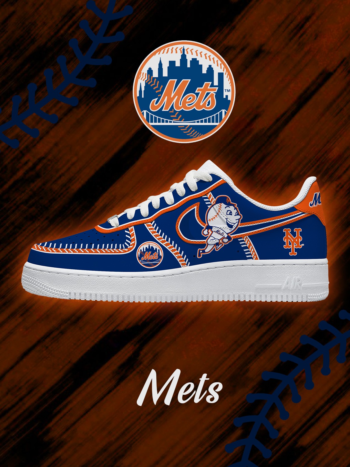 NYM Baseball V.4 Custom Air-Style Sneakers
