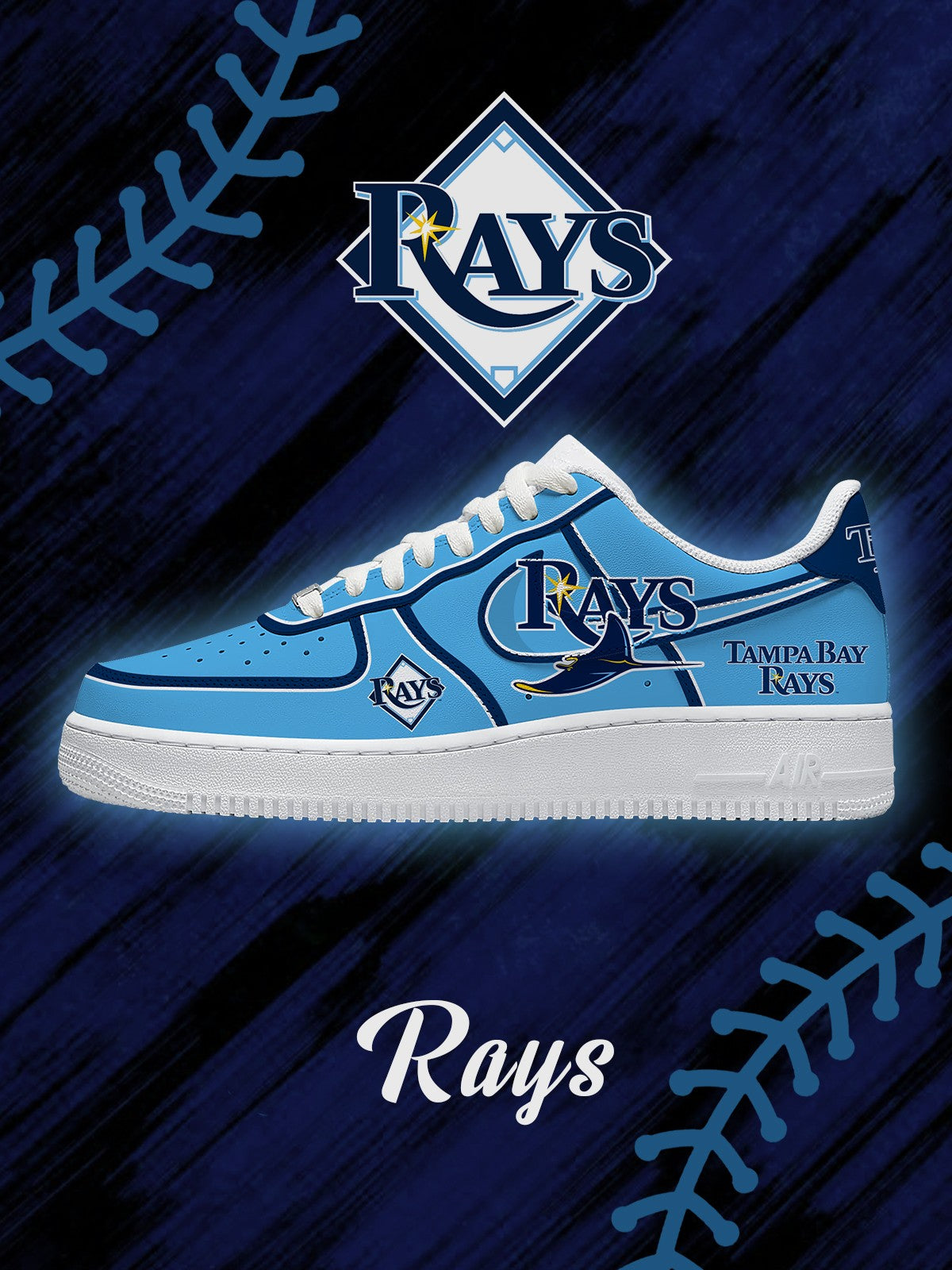 Tampa Bay Baseball V.2 Custom Air-Style Sneakers