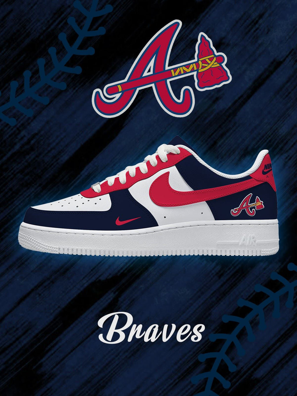 Atlanta Baseball Custom Air-Style Sneakers