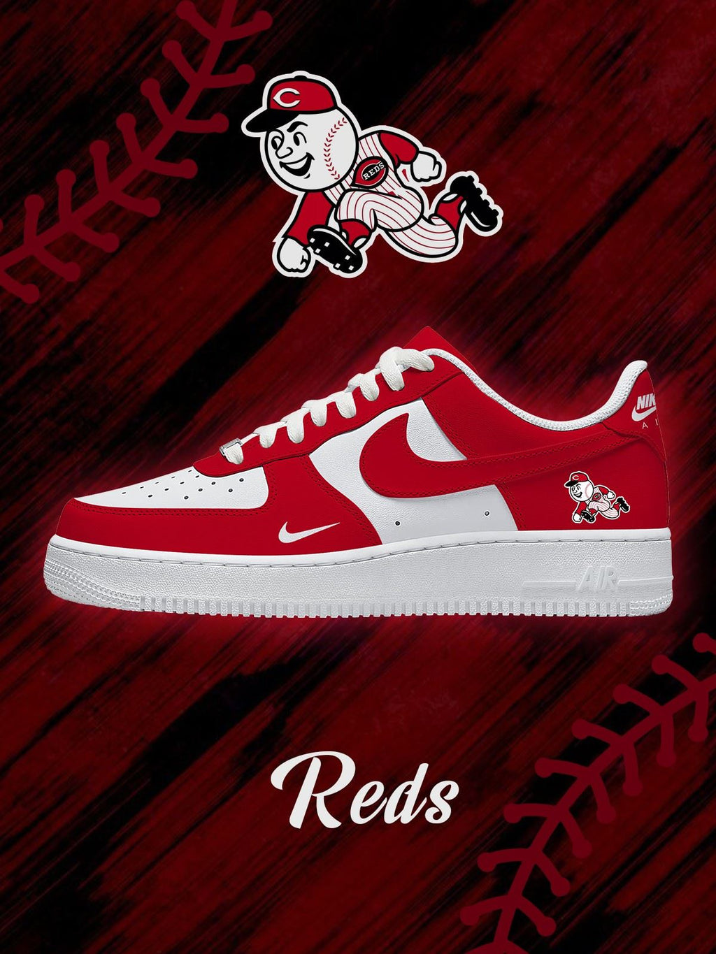 Cincinnati Baseball Custom Air-Style Sneakers