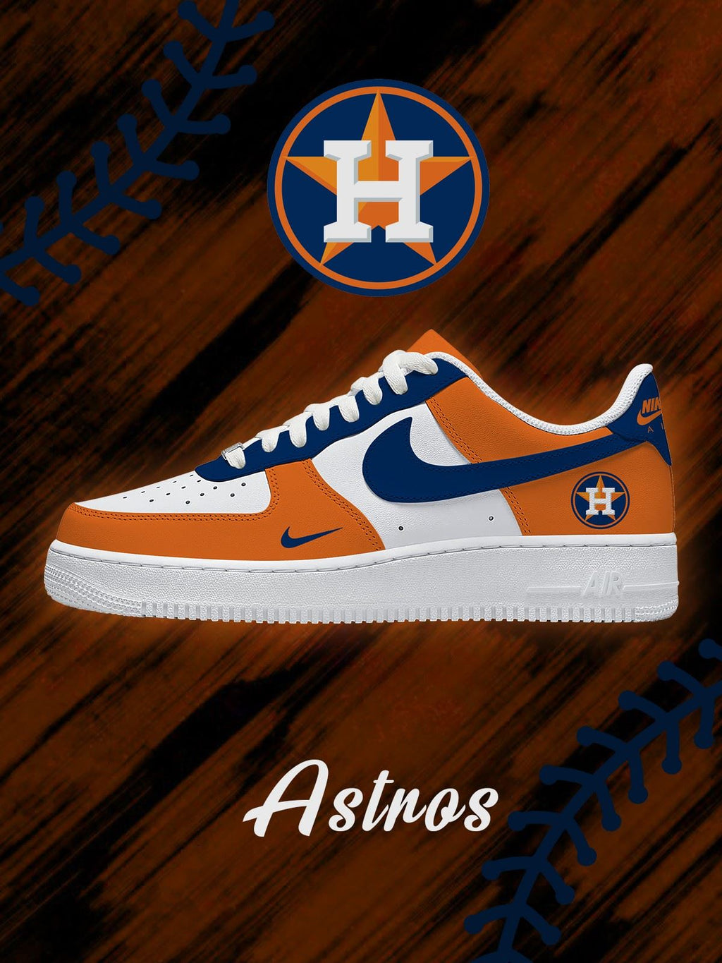 Houston Baseball Custom Air-Style Sneakers