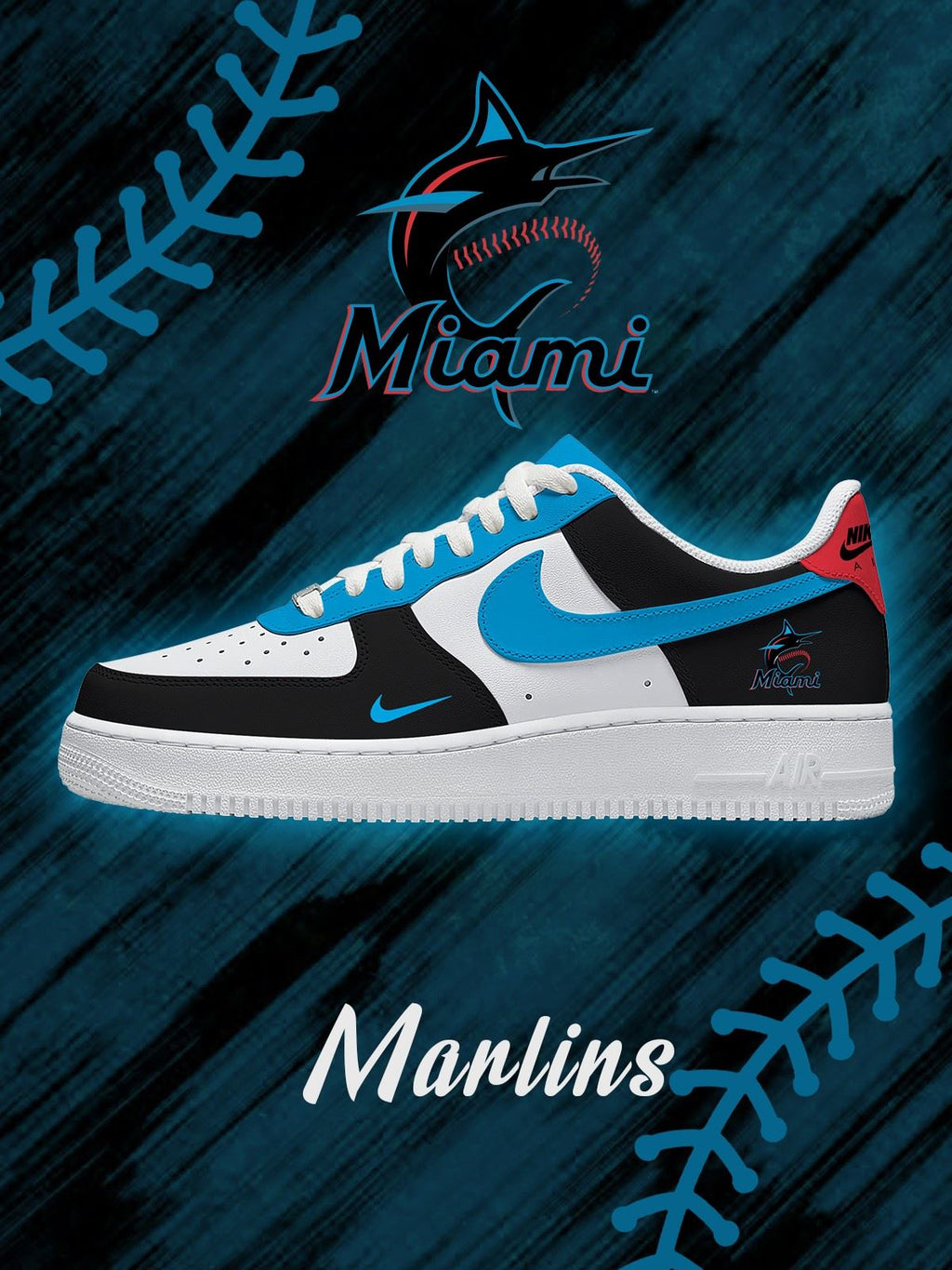 Miami Baseball Custom Air-Style Sneakers
