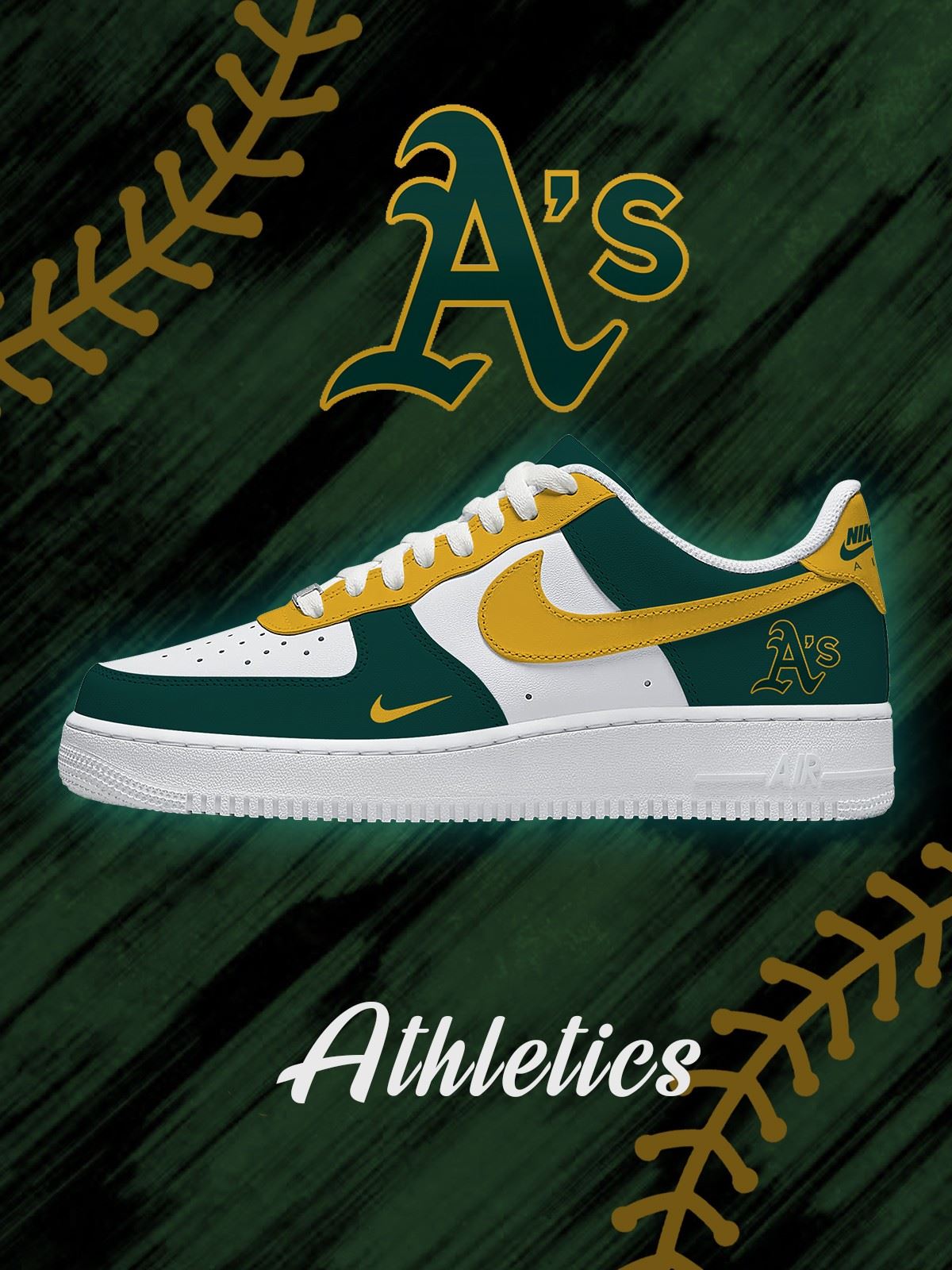Oakland Baseball Custom Air-Style Sneakers