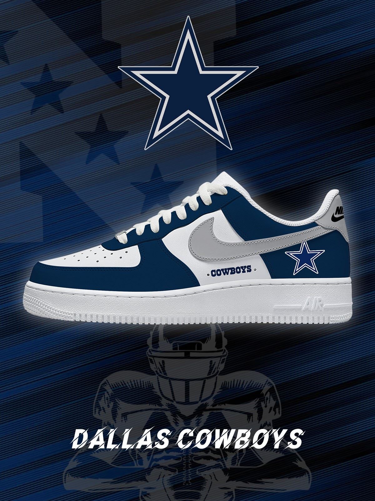 Dallas Football Custom Air-Style Sneakers