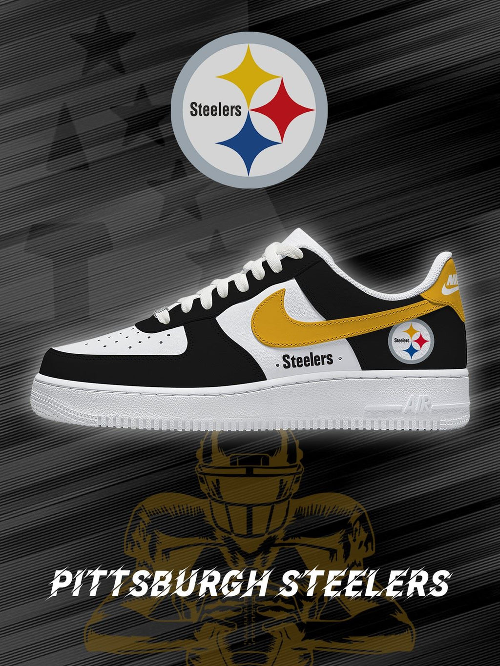 Pittsburgh Football Custom Air-Style Sneakers