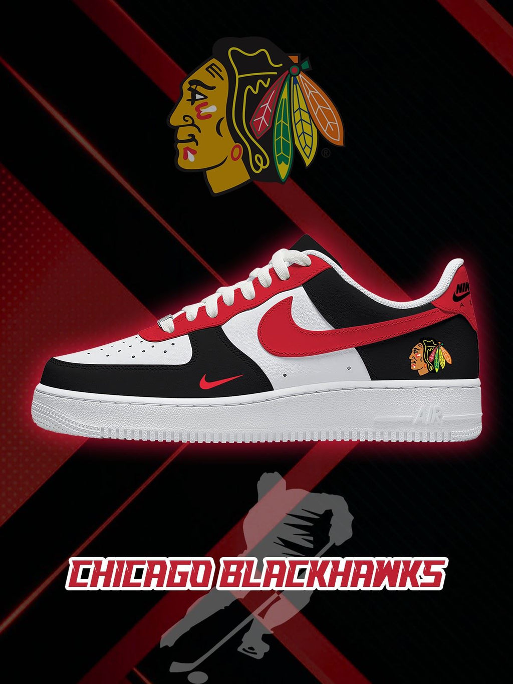 Chicago Hockey V.1 Custom Air-Style Sneakers