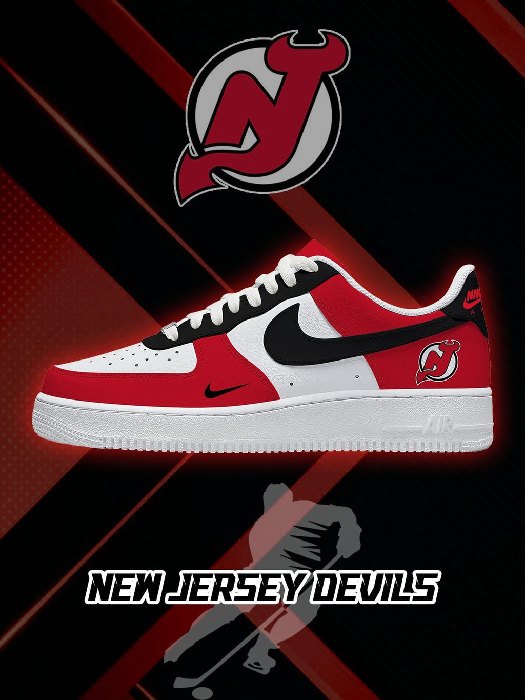 New Jersey Hockey V.1 Custom Air-Style Sneakers