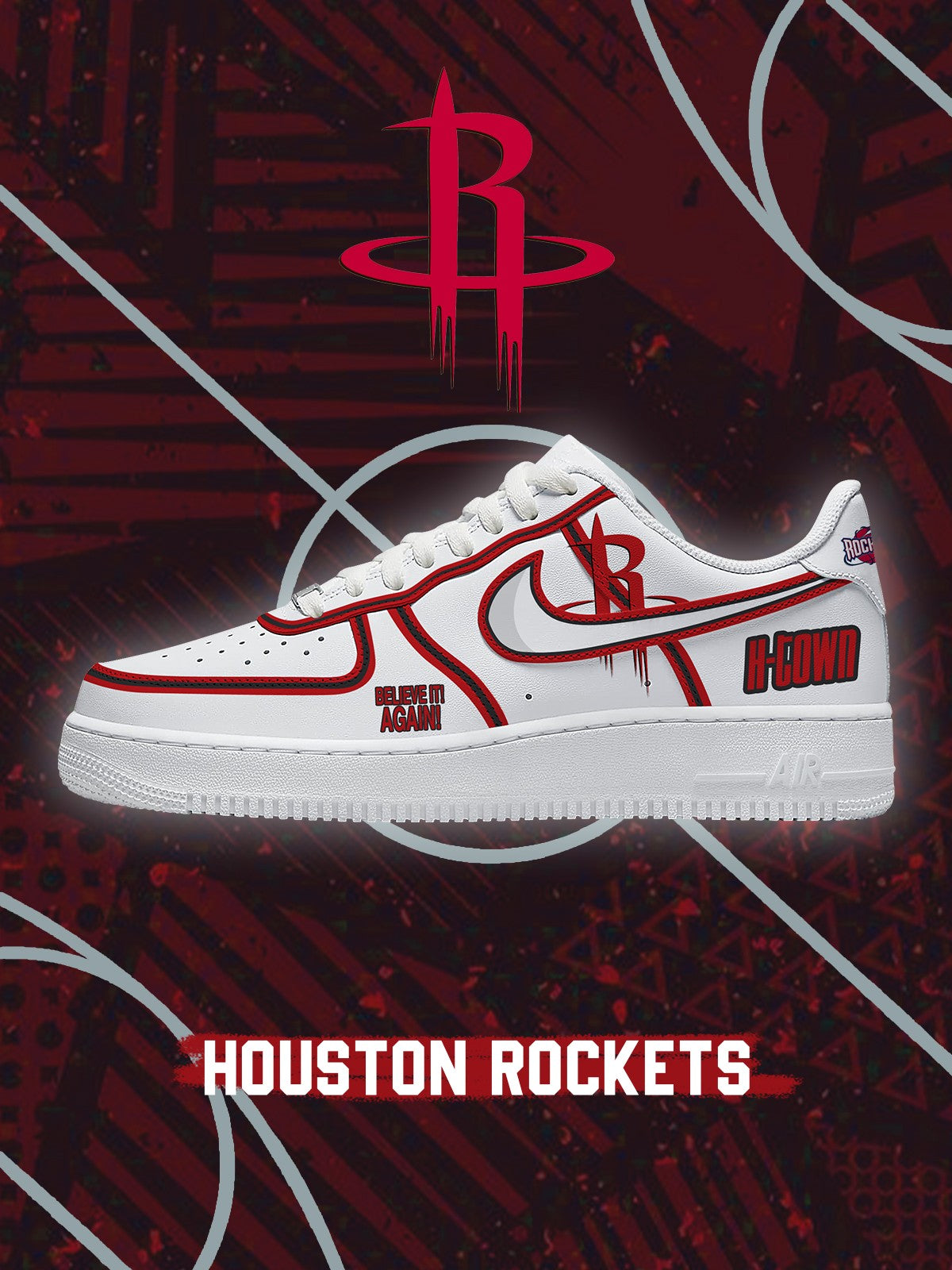 Houston Basketball V.2 Custom Air-Style Sneakers