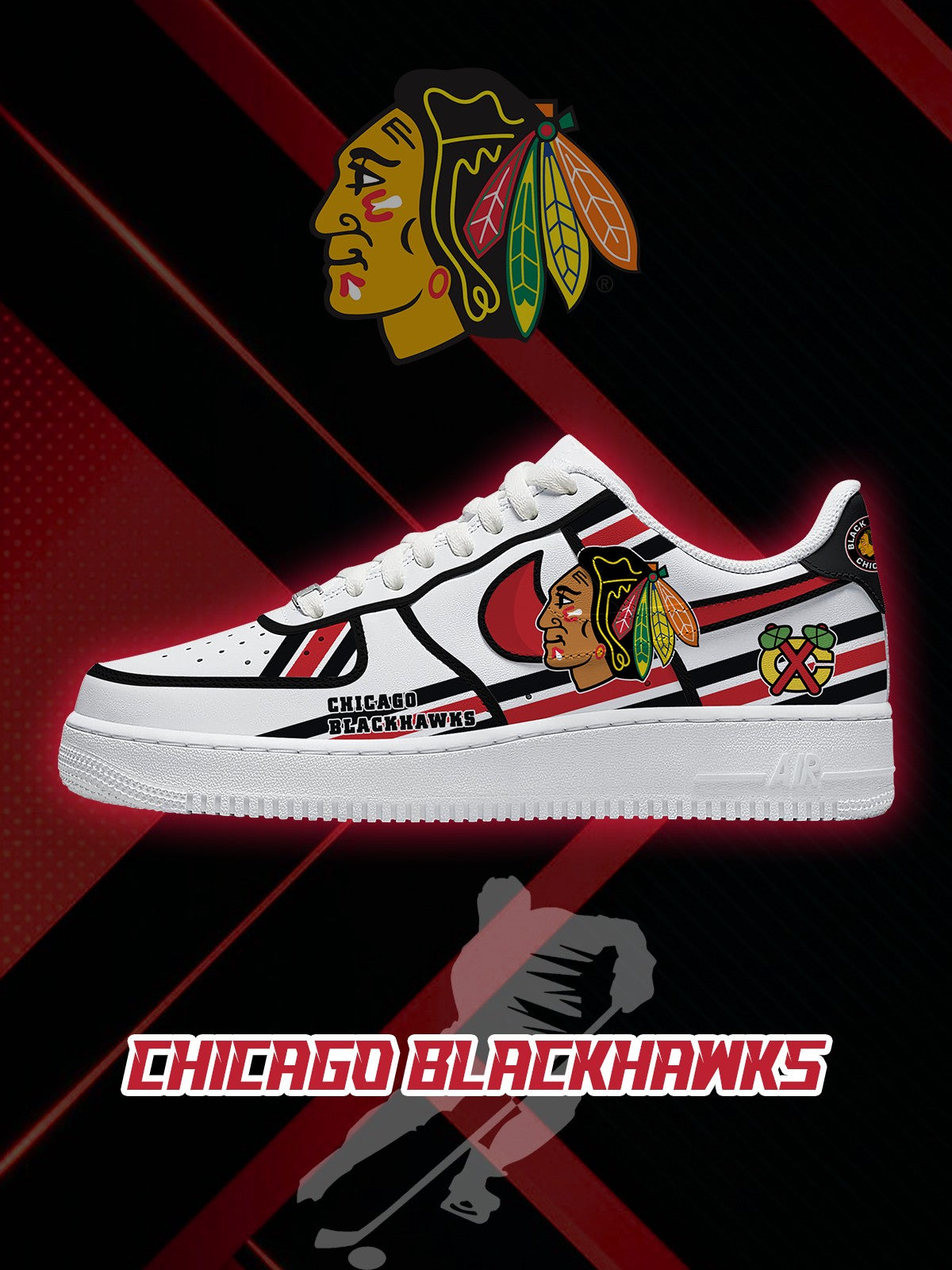Chicago Hockey V.2 Custom Air-Style Sneakers