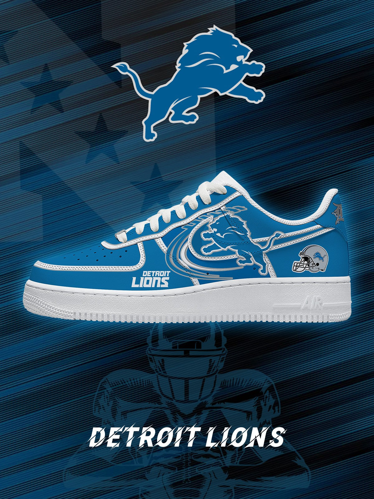 Detroit Football V.2 Custom Air-Style Sneakers